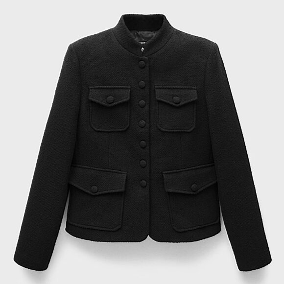Mango Pocket Tweed Jacket Sz M - Picture 1 of 15